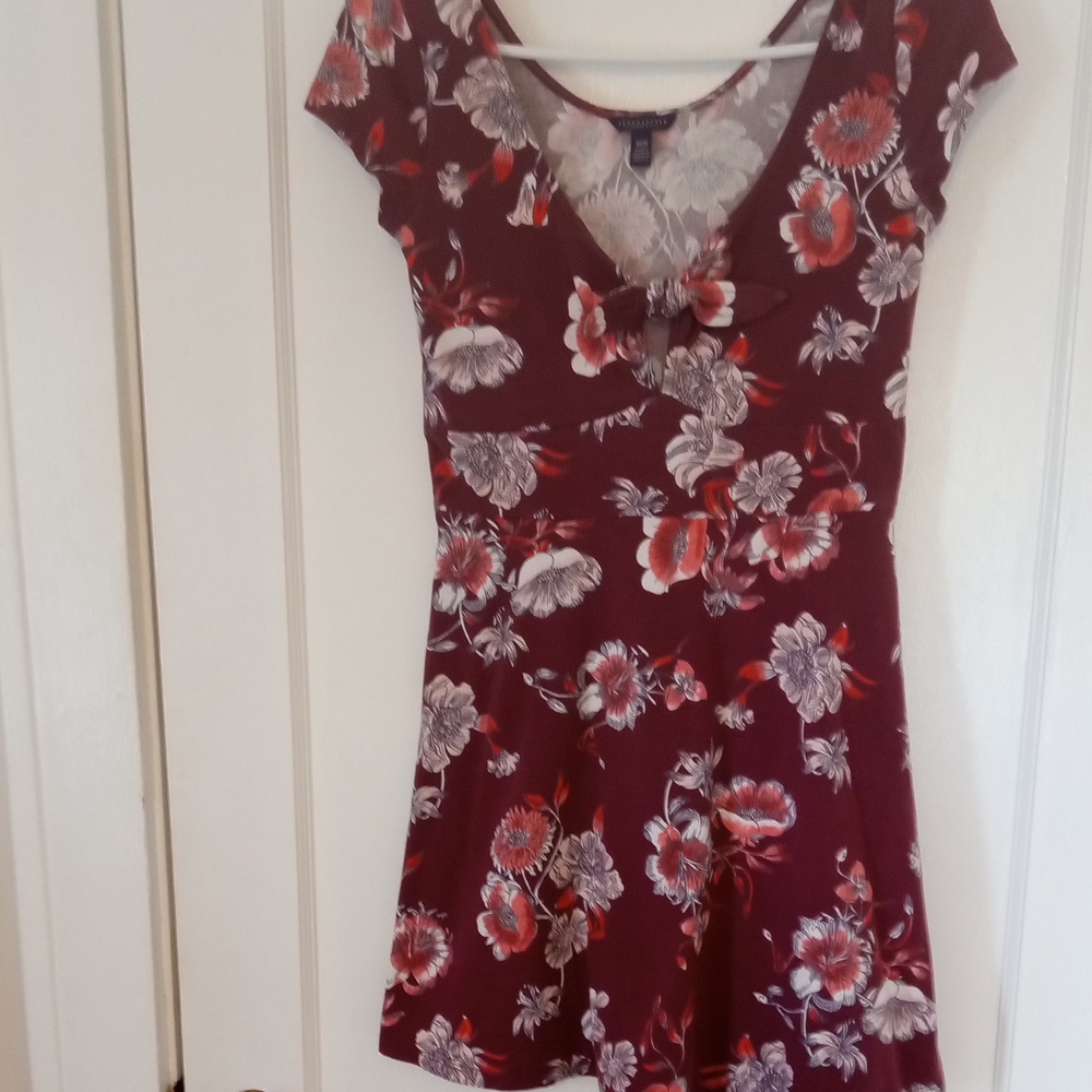 Aeropostale Red V-Neck Fit and Flare Dress